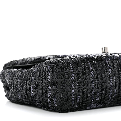 Chanel Sequin Mini Rectangular Flap Black Silver 7 of 8