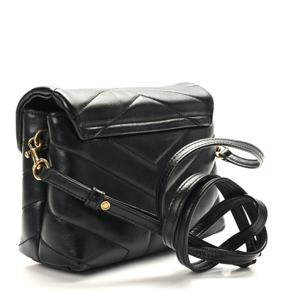Saint Laurent Calfskin Y Quilted Monogram Toy Loulou Crossbody Bag Black 3 of 10