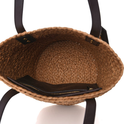 Saint Laurent Raffia Calfskin Small Panier Tote Naturale Nut 4 of 14