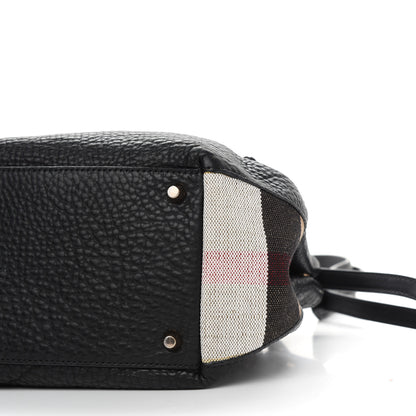 Burberry Grainy Calfskin House Check Small Maidstone Black 8 of 8