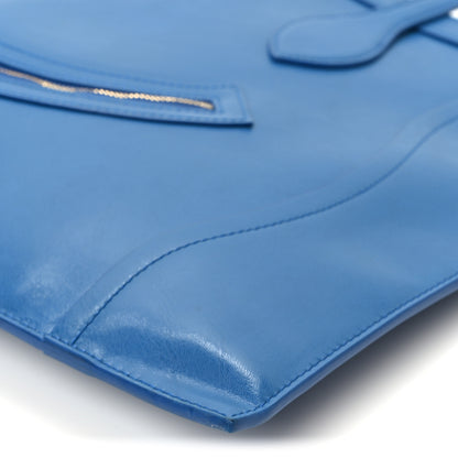 Celine Glossy Calfskin Flat Luggage Shoulder Bag Ultra Blue 8 of 9