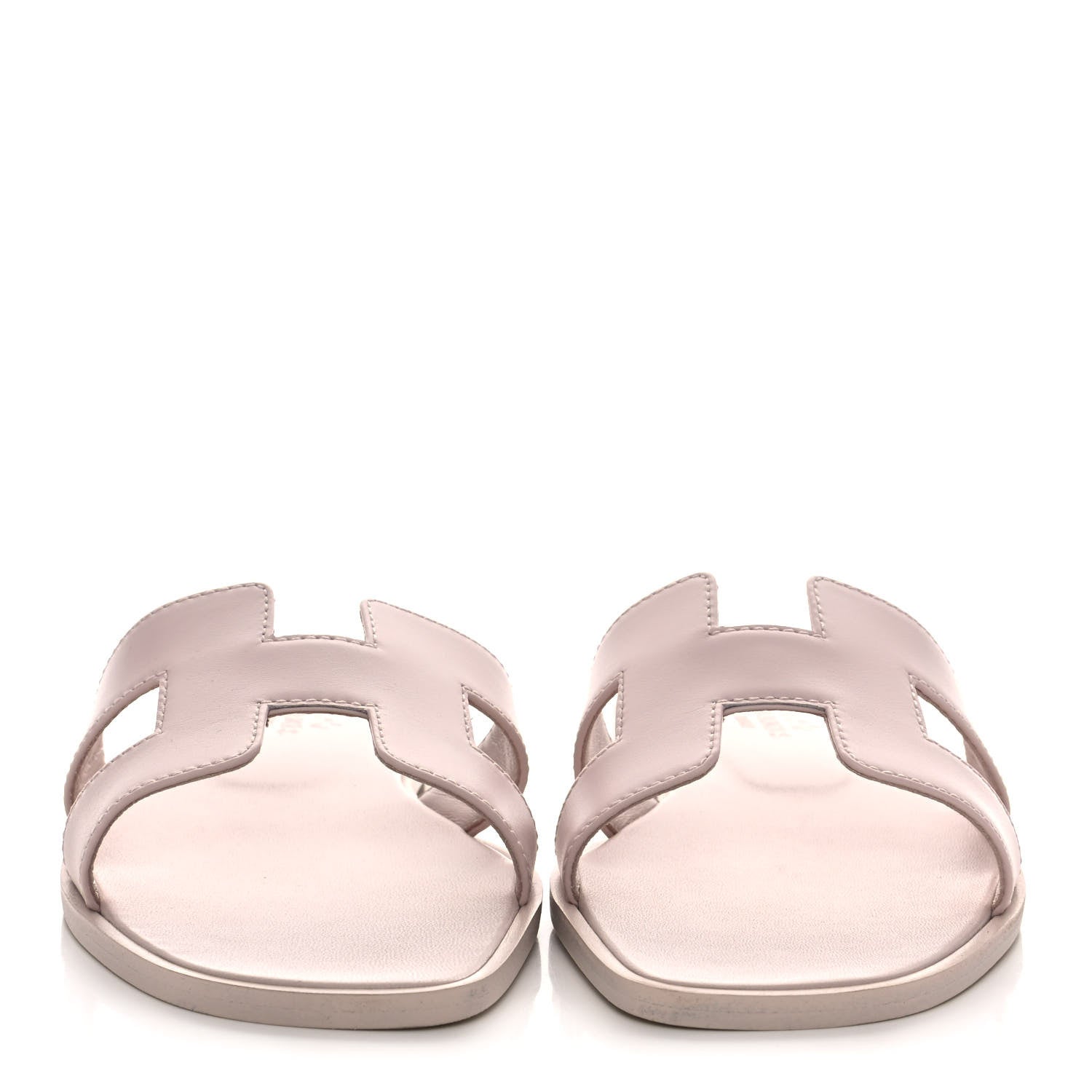 Hermes Box Calfskin Oran Sandals 36.5 Rose Pale 2 of 9