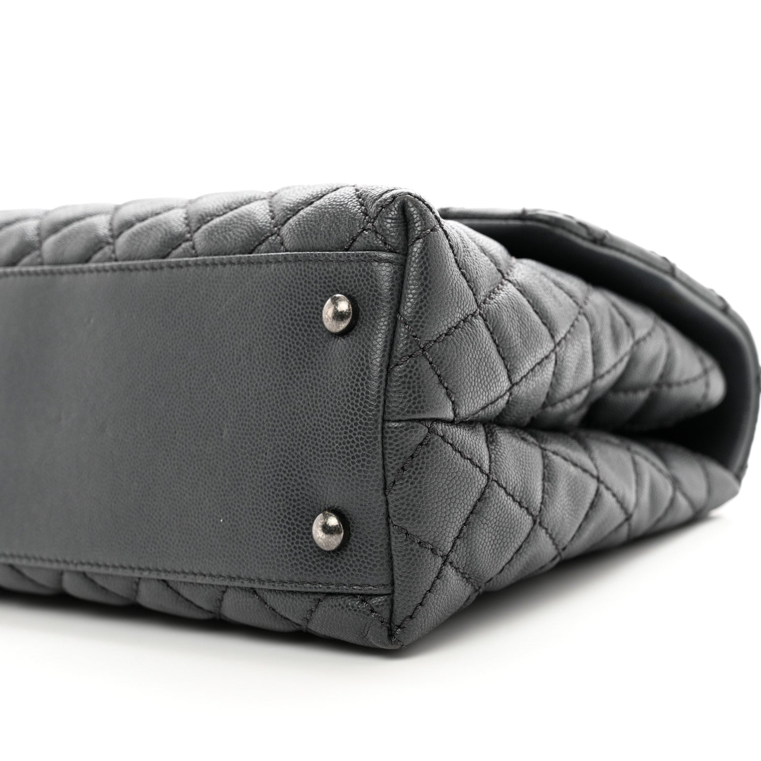 Chanel Caviar Lizard Quilted Medium Coco Handle Flap Grey 10 of 10