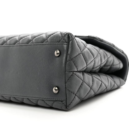 Chanel Caviar Lizard Quilted Medium Coco Handle Flap Grey 10 of 10