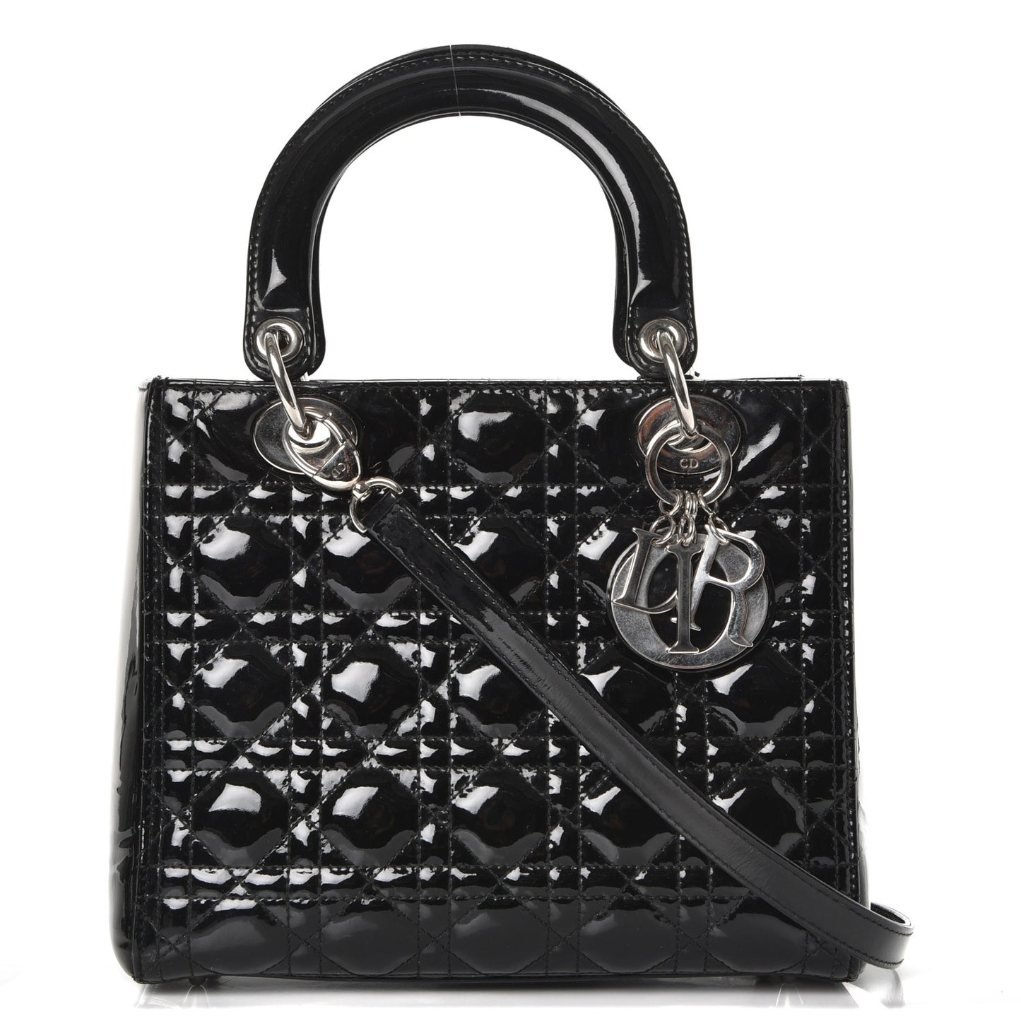 Patent Cannage Medium Lady Dior Black
