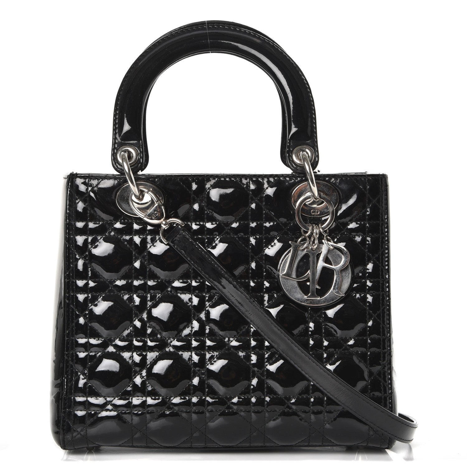 Christian Dior Patent Cannage Medium Lady Dior Black 1 of 14