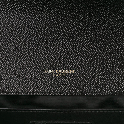 Saint Laurent Grain De Poudre Medium Classic Monogram Kate Satchel Black 6 of 12