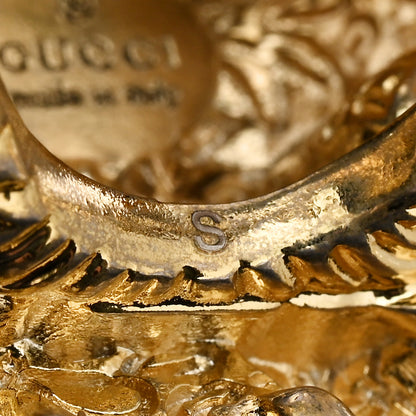 Gucci Metal Crystal Lion Head Ring S Aged Gold Multicolor 5 of 6