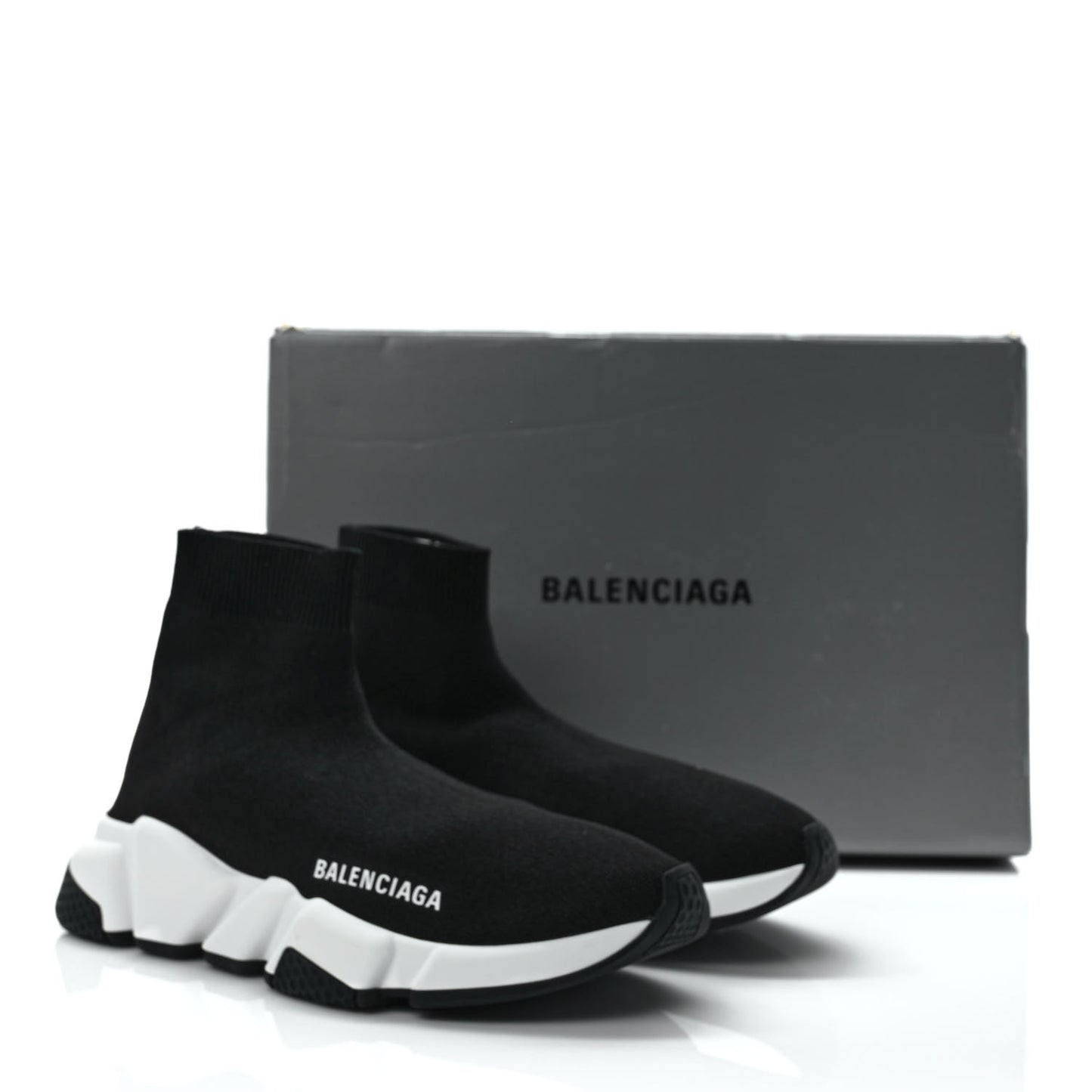 Neoprene Knit Womens Speed Sneakers 36 Black White