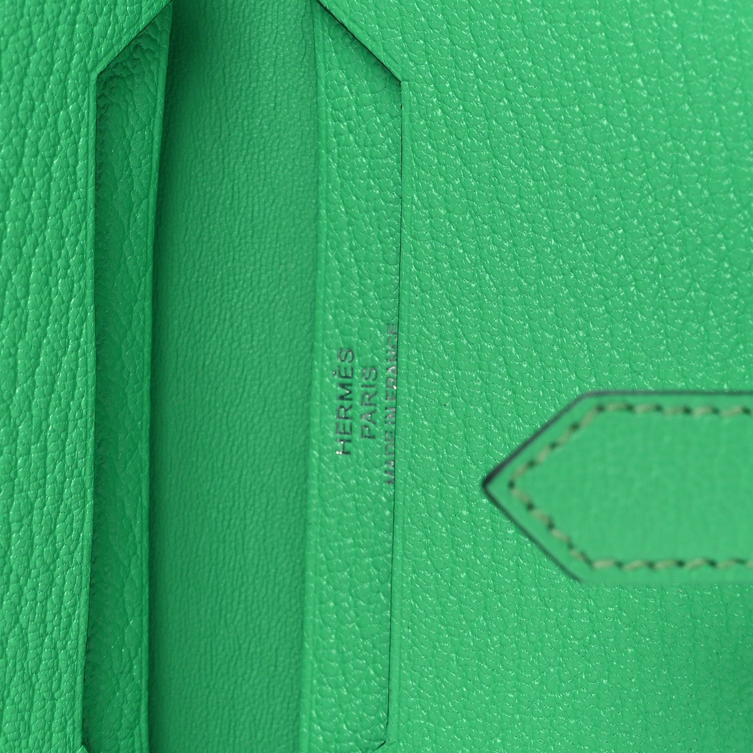 Hermes Chevre Mysore Bearn Card Holder Wallet Vert Comics 6 of 9