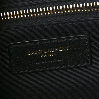 Saint Laurent Grain De Poudre Textured Mixed Matelasse Large Triquilt Monogram Satchel Black 6 of 12
