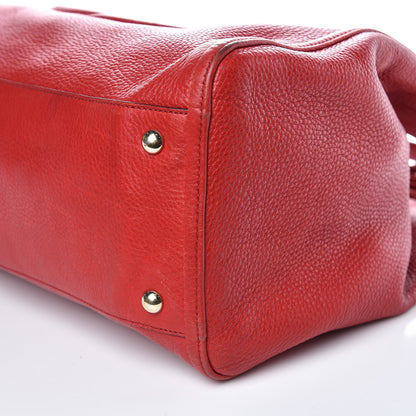 Gucci Pebbled Calfskin Medium Soho Shoulder Bag Red 13 of 19
