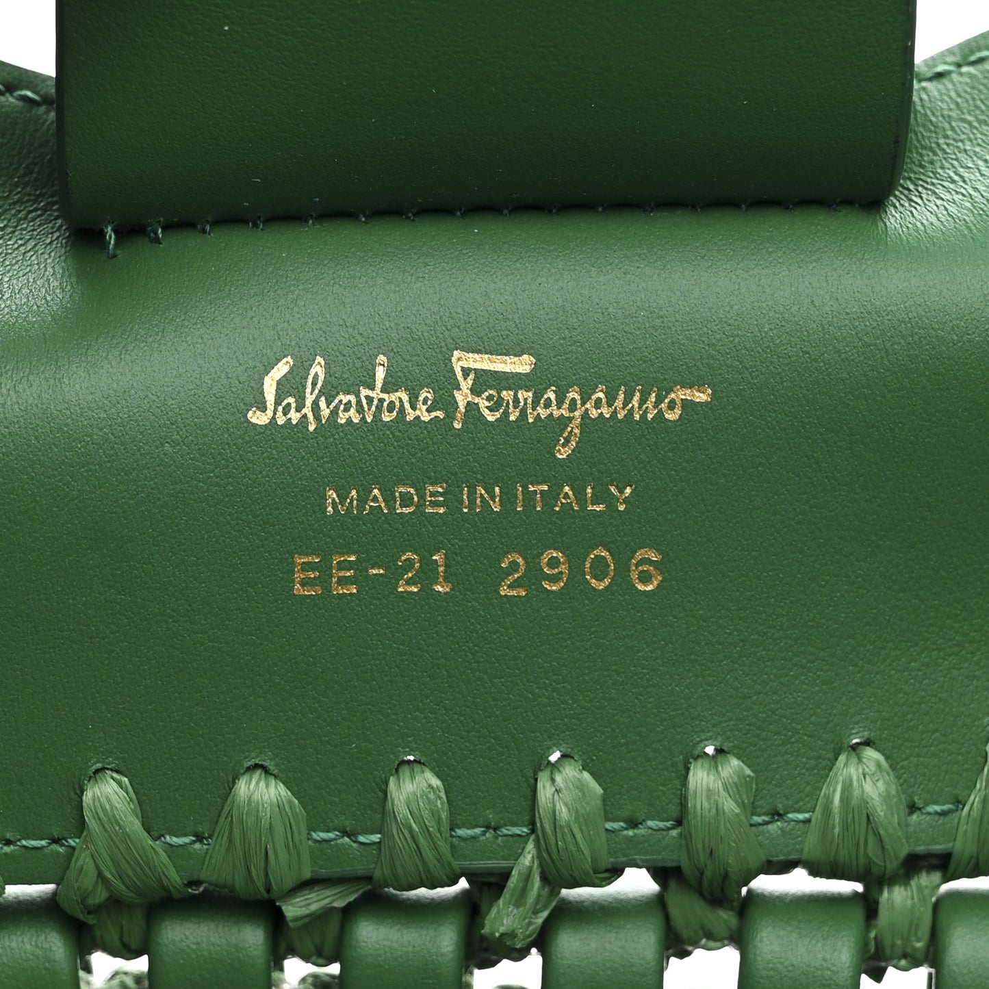 Calfskin Woven The Studio Bucket Bag Green