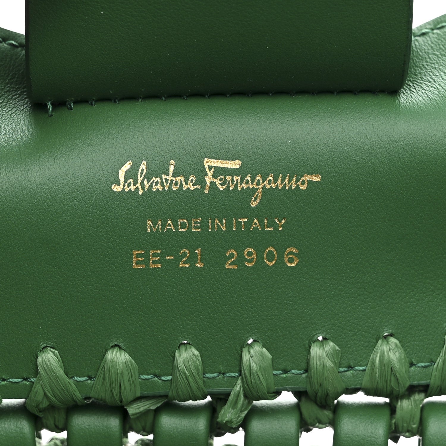 Salvatore Ferragamo Calfskin Woven The Studio Bucket Bag Green 7 of 10