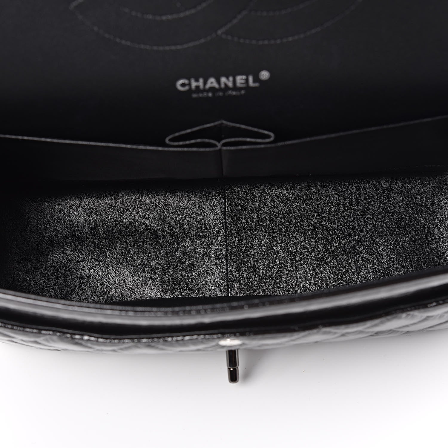 Chanel Shiny Distressed Calfskin Quilted Jumbo Double Flap So Black 5 of 10