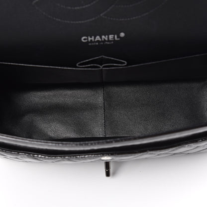Chanel Shiny Distressed Calfskin Quilted Jumbo Double Flap So Black 5 of 10