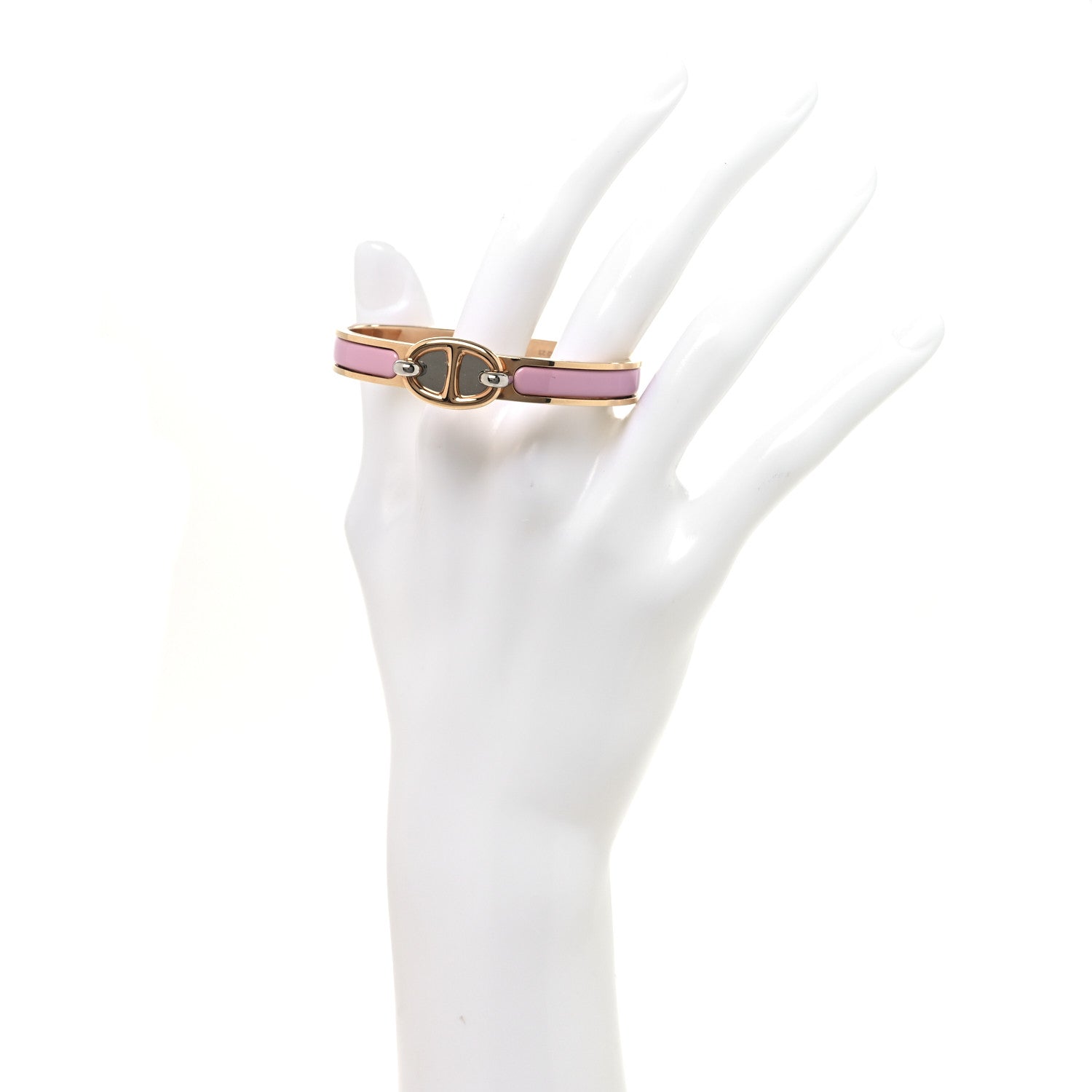 Hermes Enamel Mini Clic Chaine d'Ancre Bracelet PM Rose Candeur 2 of 4