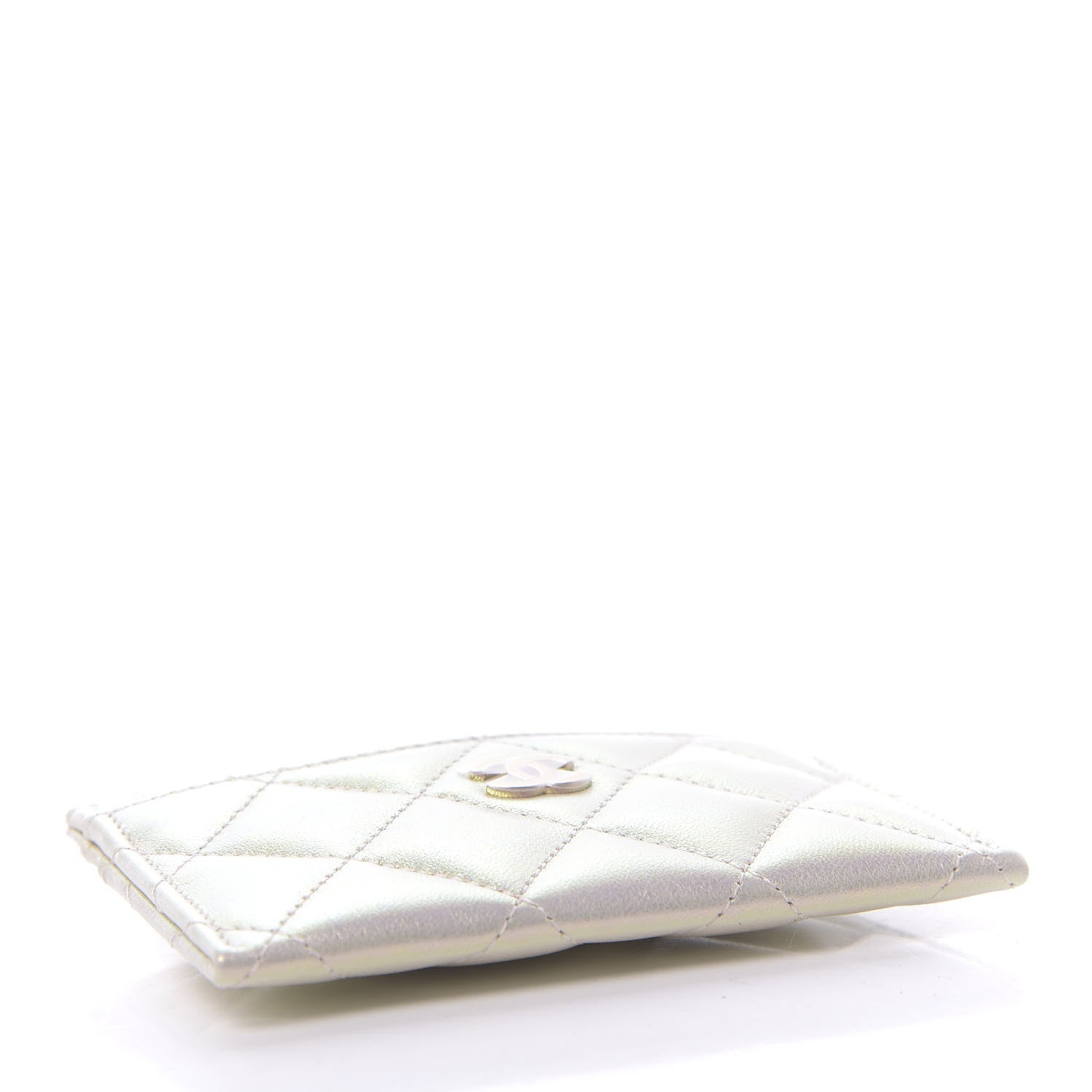 Chanel Iridescent Lambskin Quilted Card Holder Ivory 4 of 9