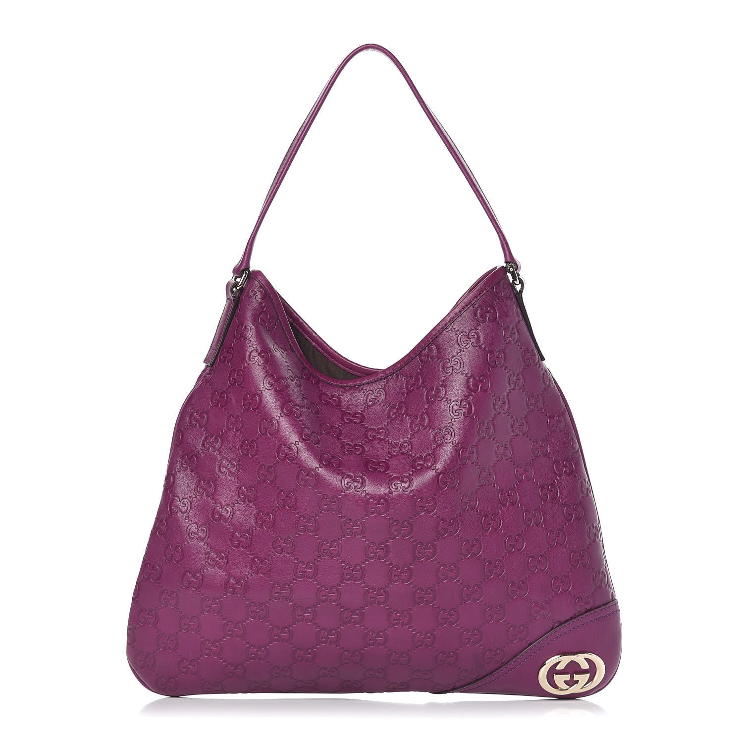 Gucci Guccissima Medium New Britt Hobo Purple 1 of 11