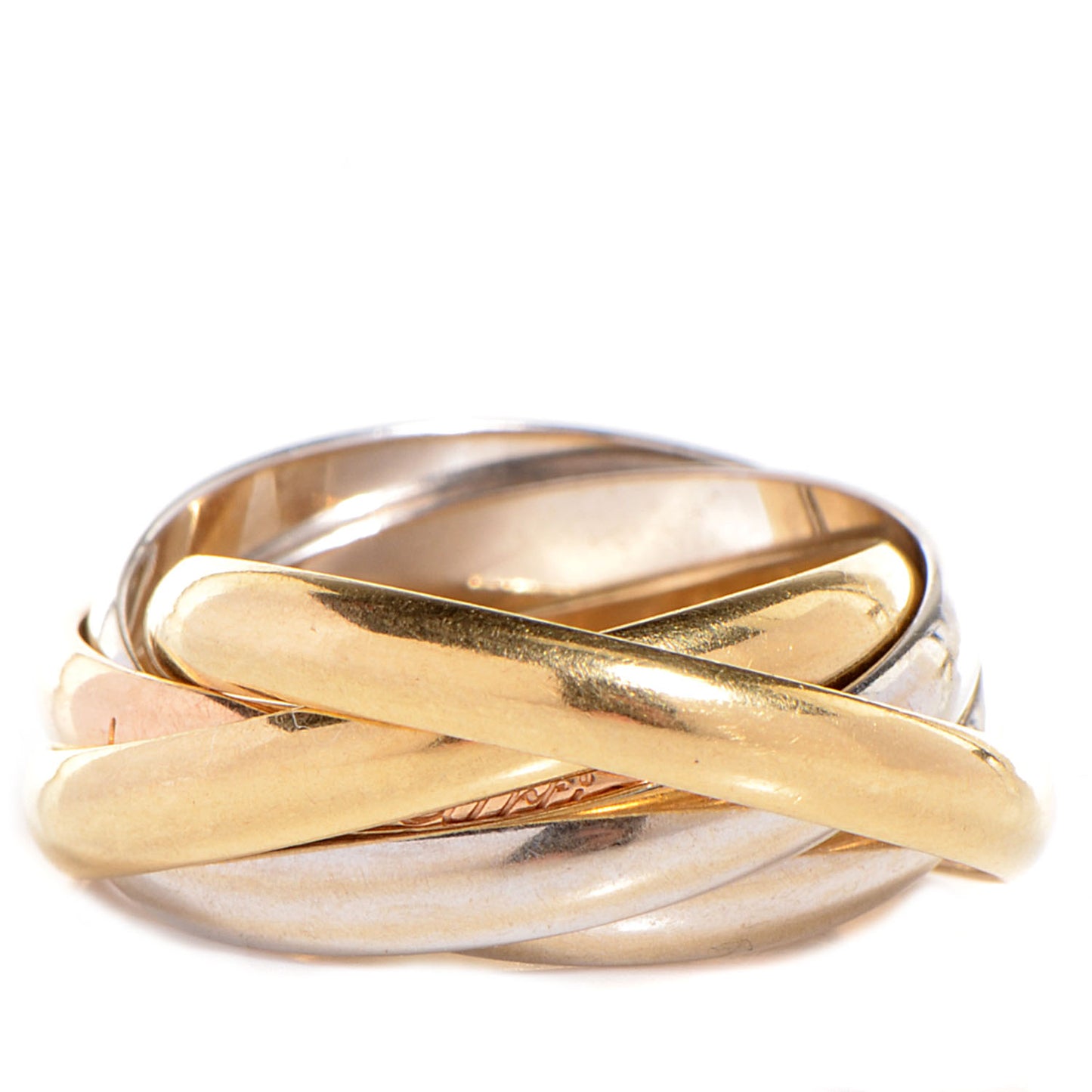 18k Pink Yellow White Gold Trinity Rolling Ring 51 5.75