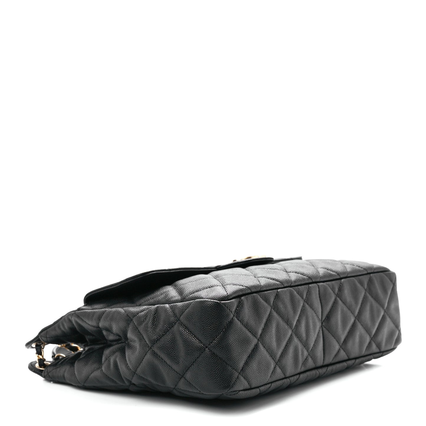 Caviar Quilted Large Wavy CC Hobo Black