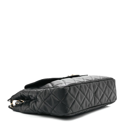 Chanel Caviar Quilted Large Wavy CC Hobo Black 4 of 11