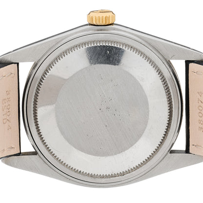 Rolex Stainless Steel 18K Yellow Gold Calfskin 36mm Oyster Perpetual Datejust Watch Champagne 16013 4 of 4