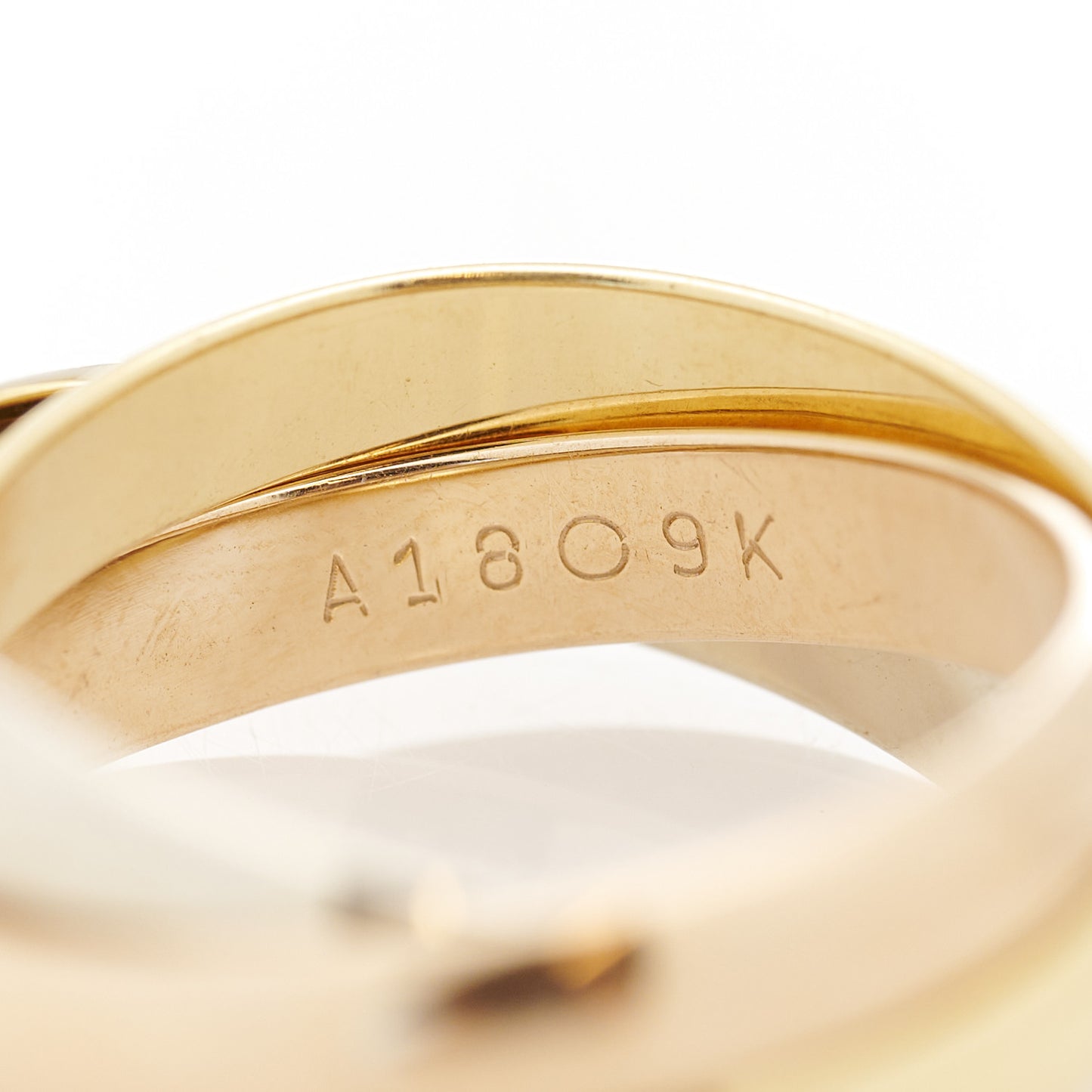 18K Pink Yellow White Gold Classic Les Must De Cartier Trinity Ring 52 6