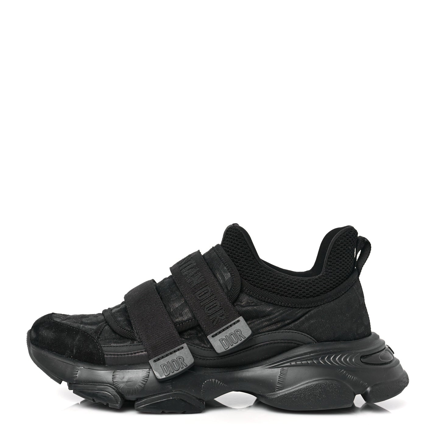 Shiny Oblique Technical Fabric Nylon Womens D-Wander Sneakers 38 Black