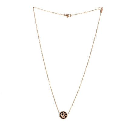 Christian Dior 18K Rose Gold Diamond Black Onyx Rose Des Vents Necklace 3 of 6