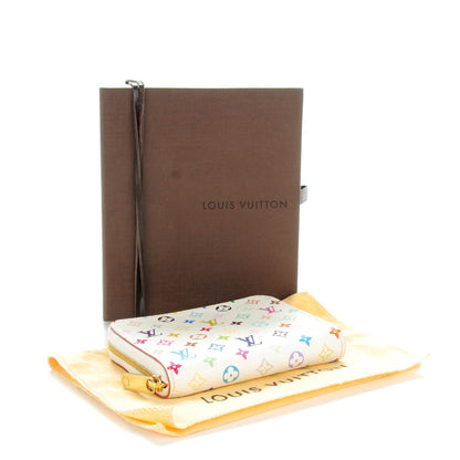 Louis Vuitton Monogram Multicolor Zippy Coin Purse Wallet White Litchi 3 of 7