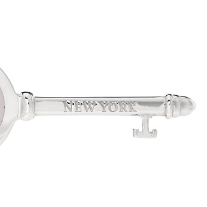 Tiffany Sterling Silver Enamel Keys Heart Key Pendant Pink 4 of 7