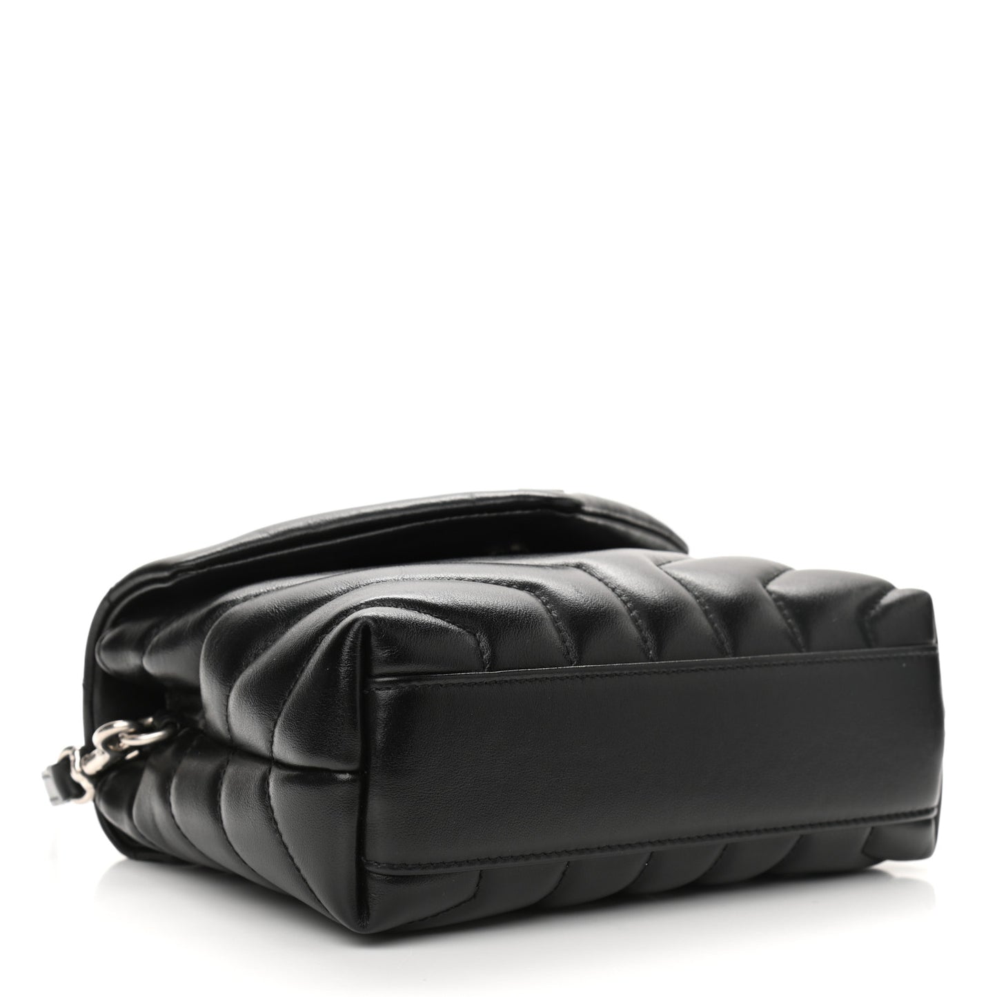 Calfskin Y Quilted Monogram Toy Loulou Crossbody Bag Black