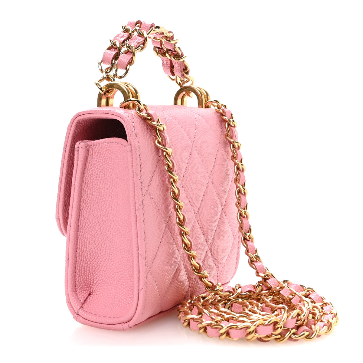 Chanel Caviar Quilted Coco First Clutch With Chain Light Pink 3 of 11