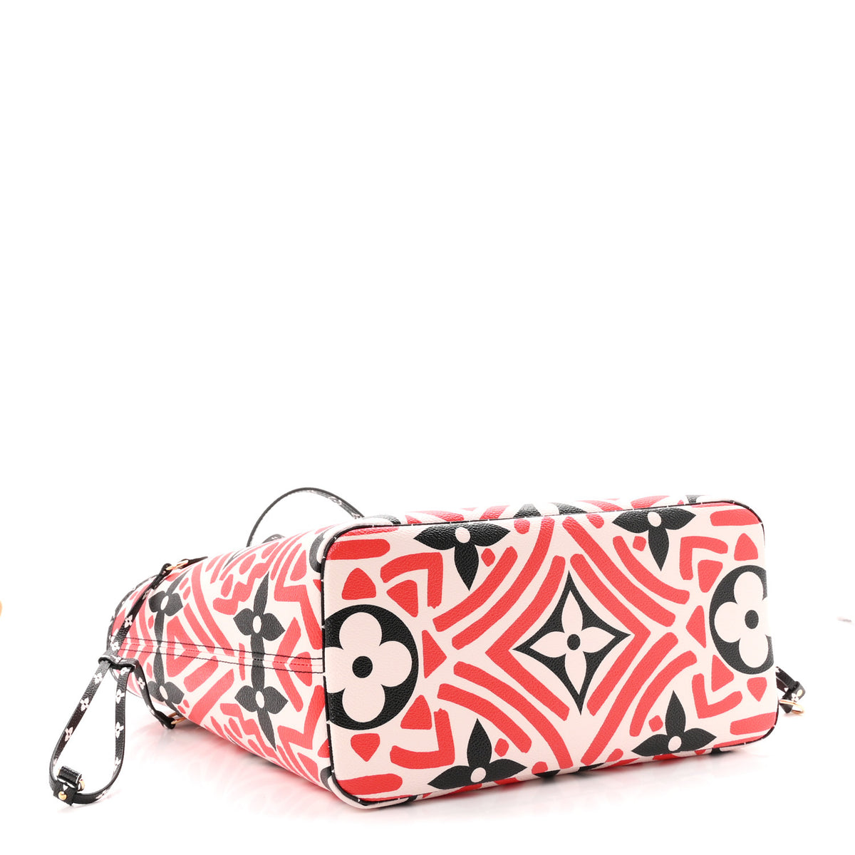 Monogram Giant Crafty Neverfull MM Creme Rouge Black