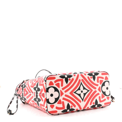 Louis Vuitton Monogram Giant Crafty Neverfull MM Creme Rouge Black 4 of 11