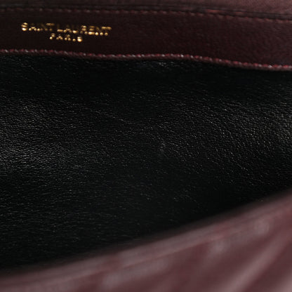 Saint Laurent Sheepskin Matelasse Chevron Monogram Large College Satchel Bordeaux 19 of 24
