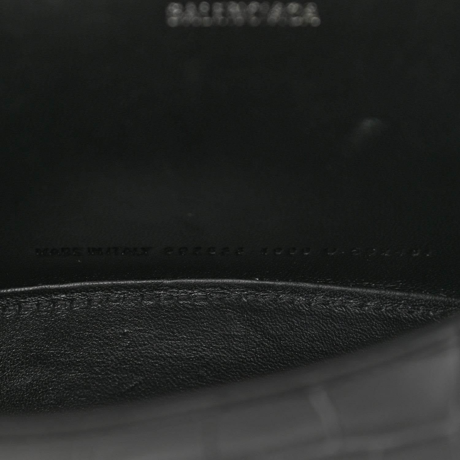 Balenciaga Shiny Calfskin Monochrome Crocodile Embossed Hourglass Top Handle Bag XS Black 7 of 11