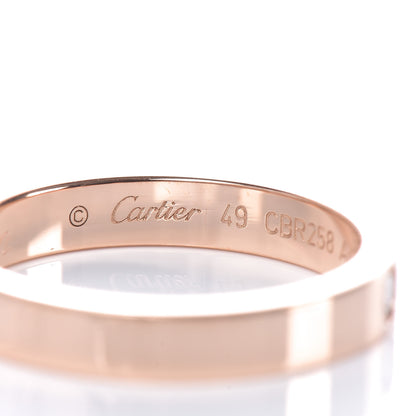 Cartier 18K Pink Gold Diamond 3mm C De Wedding Band Ring 49 4.75 4 of 6