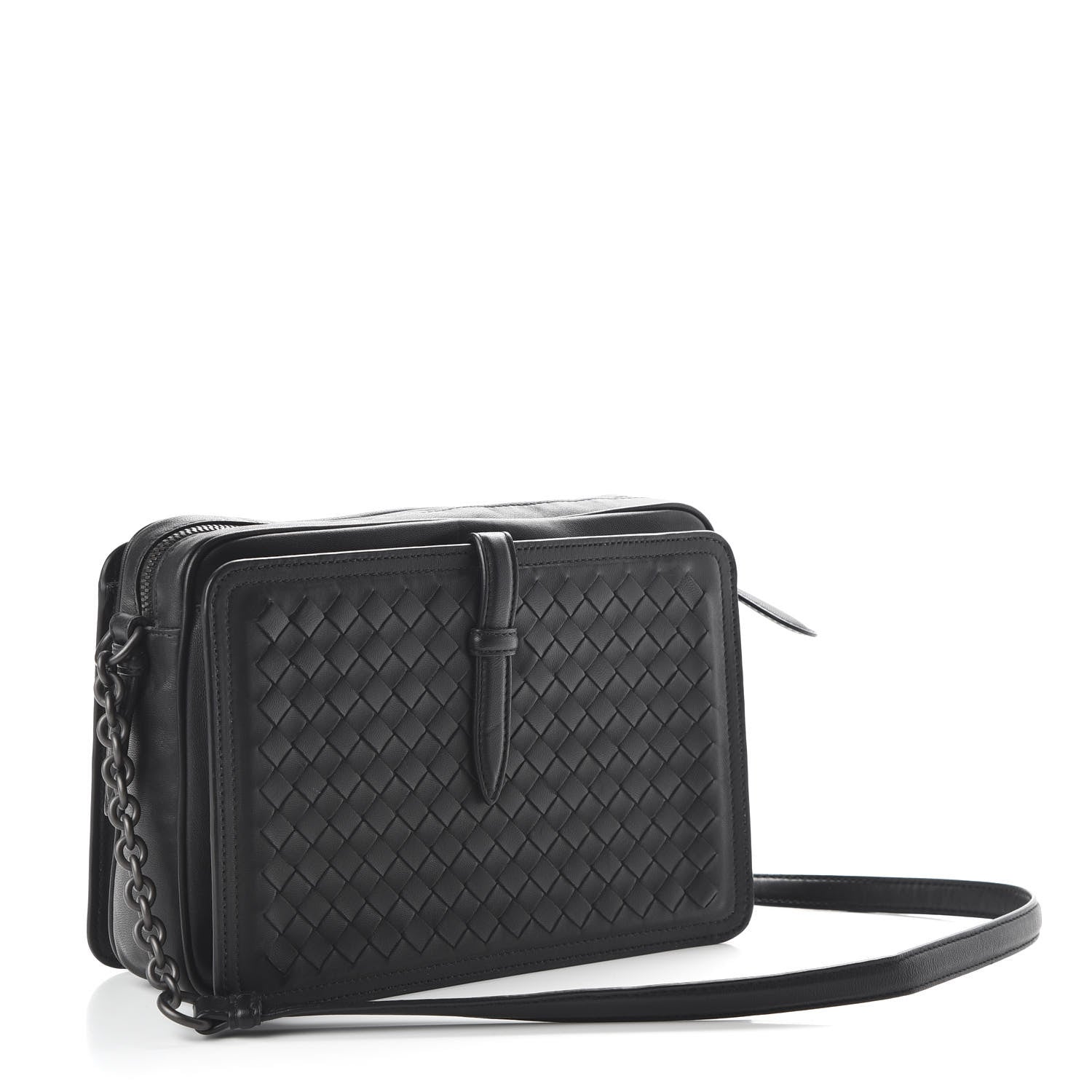 Bottega Veneta Nappa Intrecciato Medium Camera Shoulder Bag Black 2 of 10