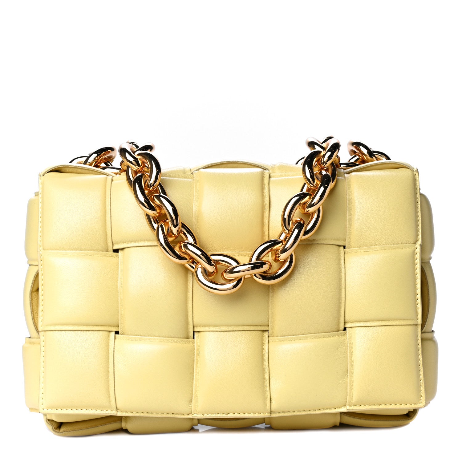 Bottega Veneta Lambskin Maxi Intreccio Padded Chain Cassette Crossbody Bag Butter 1 of 11