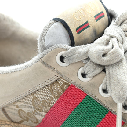 Gucci GG Monogram Calfskin Web Womens Screener Sneakers 35 New Sand Dusty Milk Pink 16 of 22