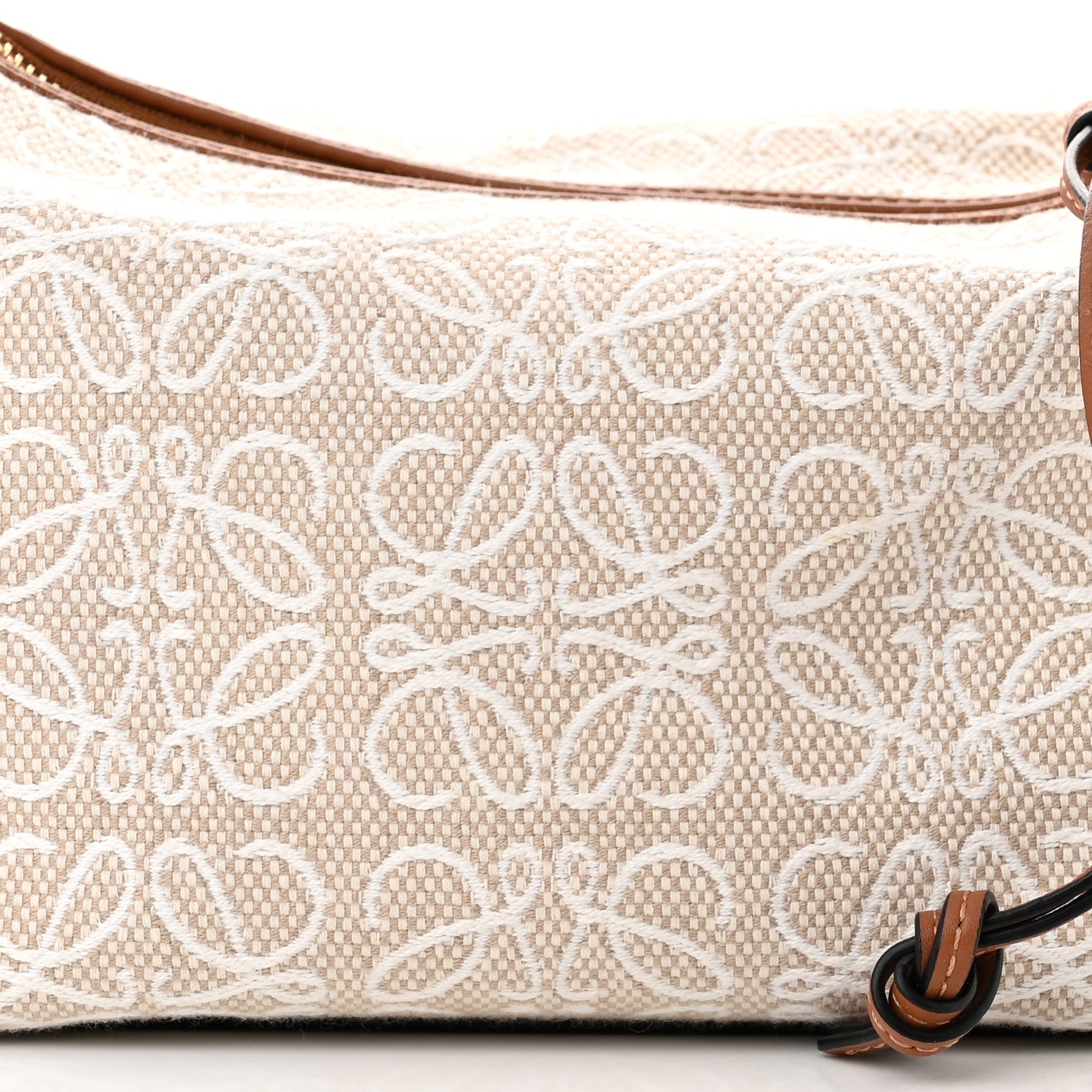 Loewe Jacquard Anagram Calfskin Small Cubi Bag Ecru Tan 7 of 9