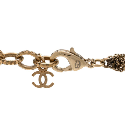 Chanel Pearl Chain CC Long Multistrand Necklace Gold 5 of 5