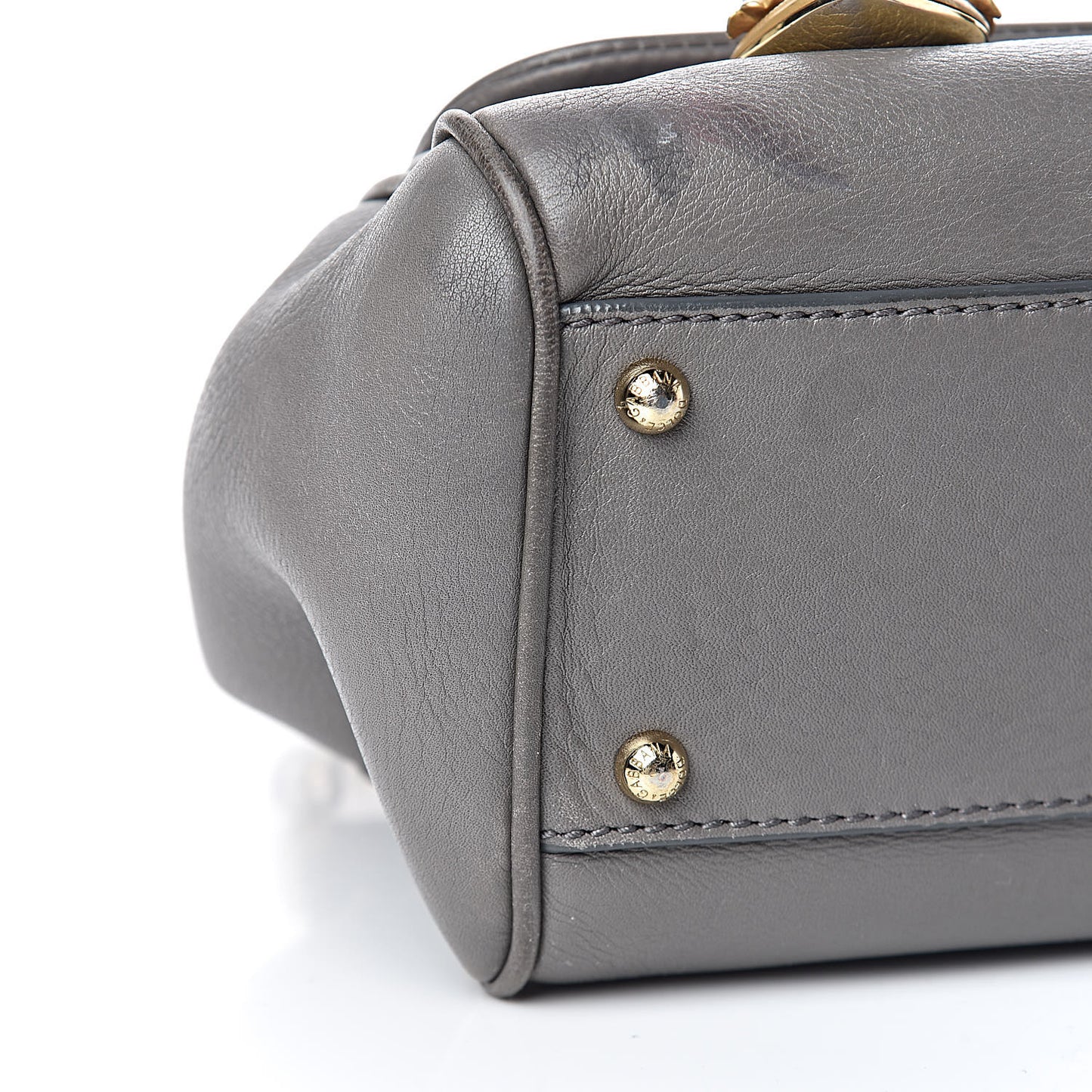 Grained Deerskin Medium Miss Sicily Satchel Grey
