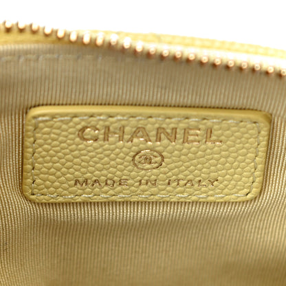 Chanel Caviar Quilted Small Cosmetic Case Yellow 6 of 11