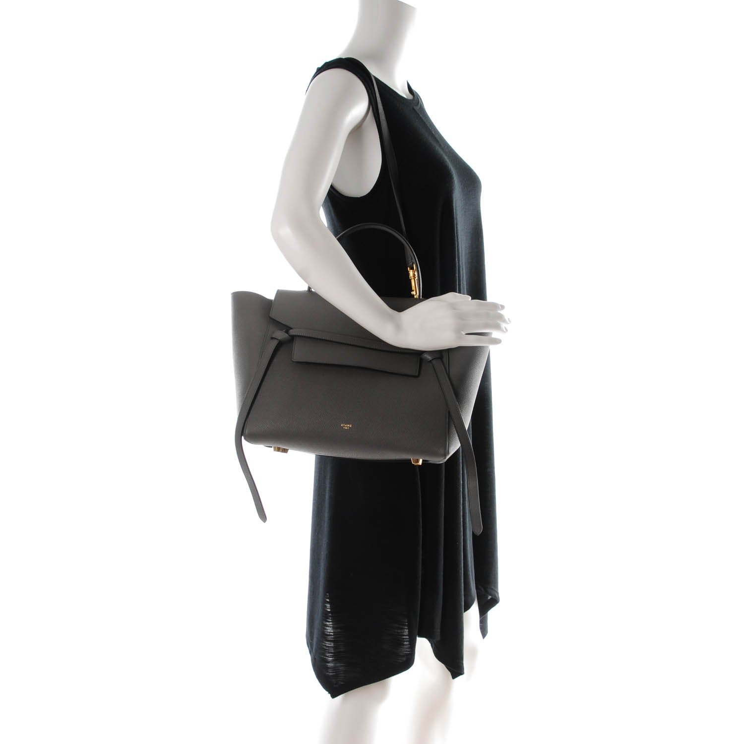 Celine Grained Calfskin Mini Belt Bag Grey 2 of 7