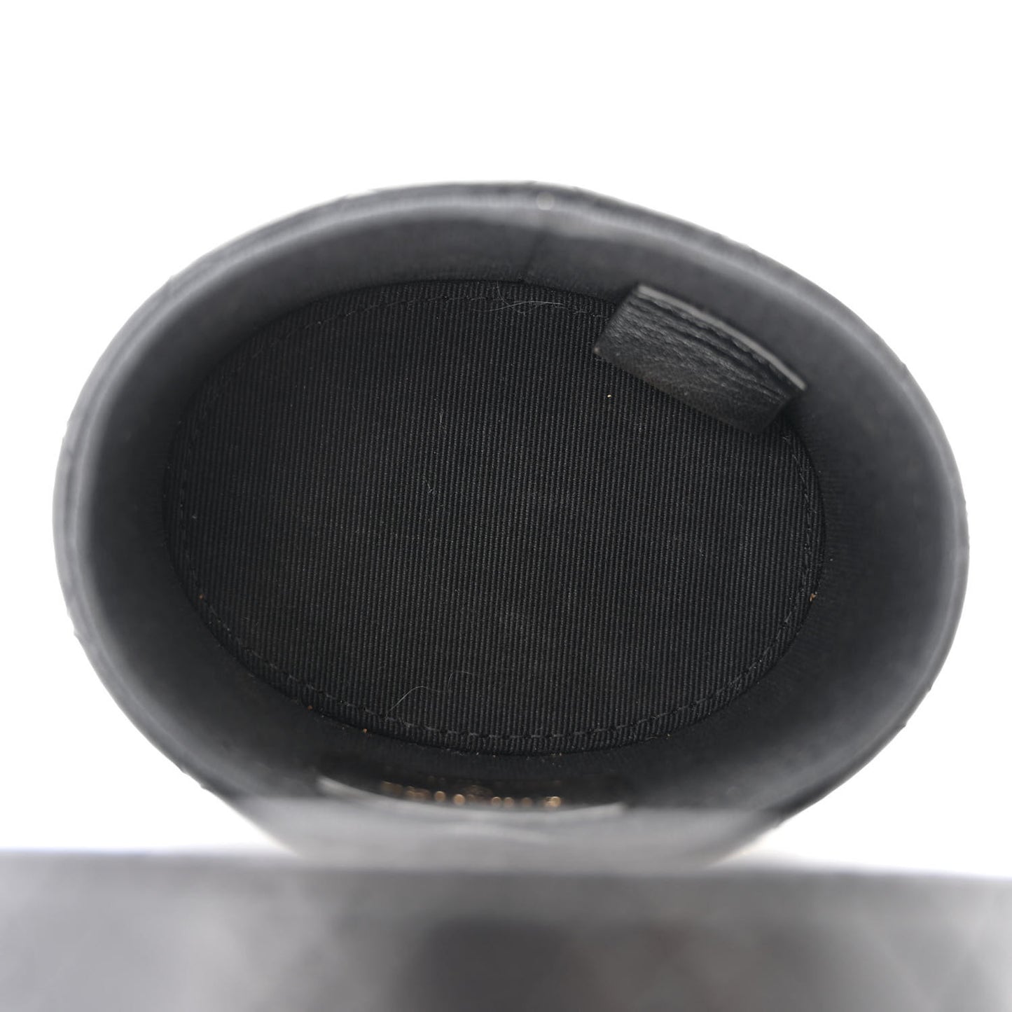 Lambskin Quilted Mini Round Vanity Case With Chain Black