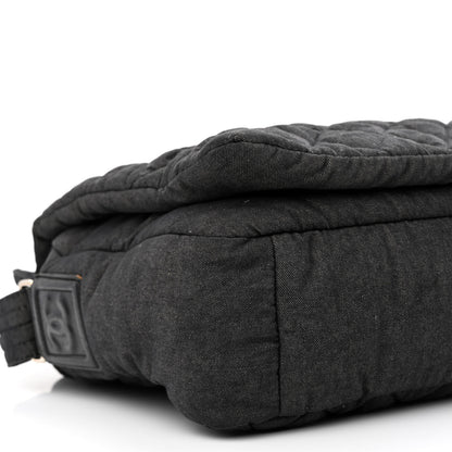 Chanel Denim Quilted Coco Cocoon Messenger Dark Grey 9 of 11