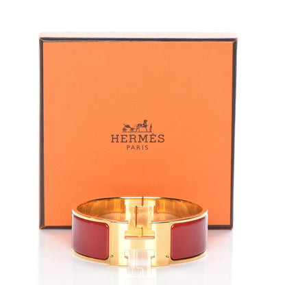 Hermes Enamel Wide Clic Clac H Bracelet PM Red 5 of 5